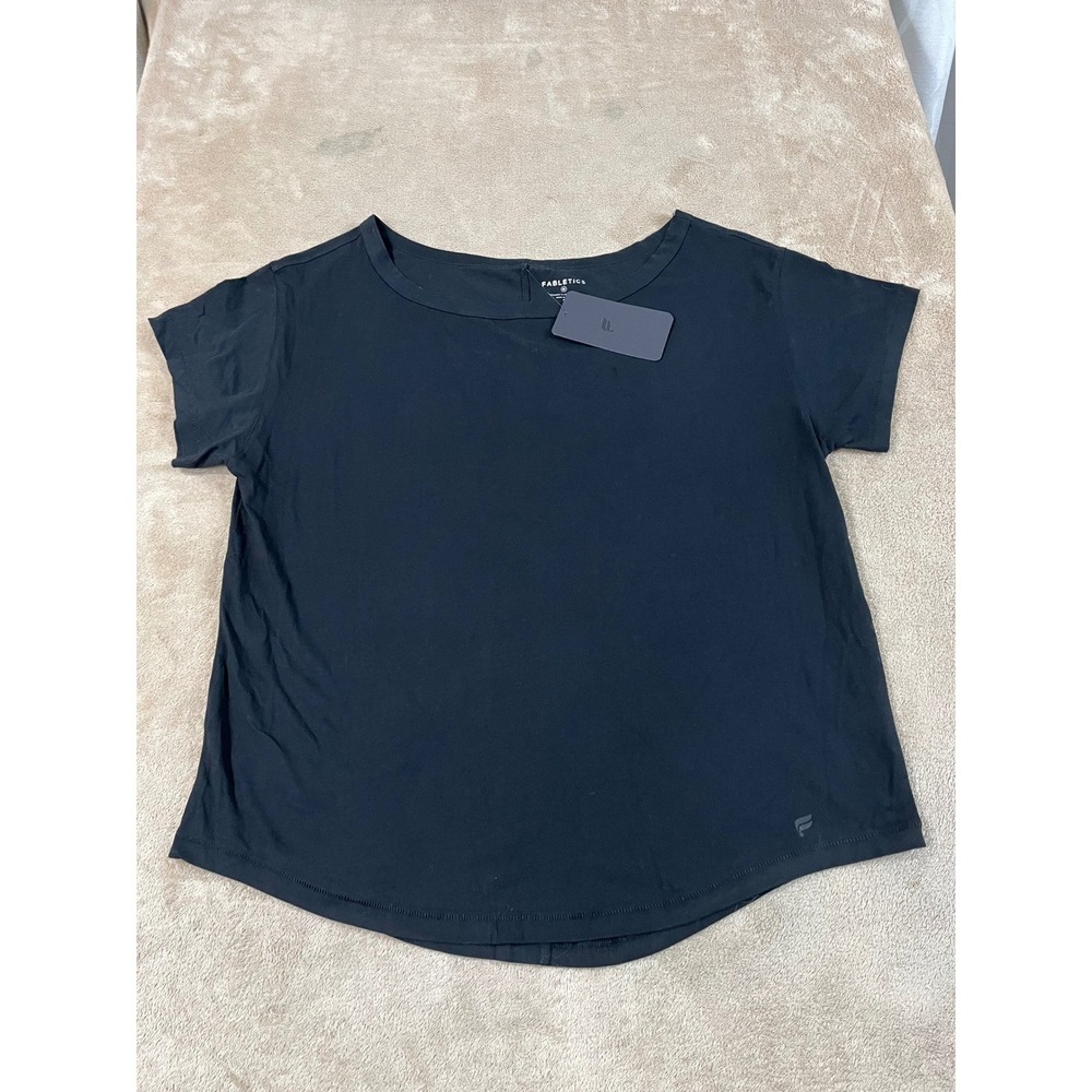 Fabletics Oversized Tee Women Size Medium Black Short Sleeve New With Tags